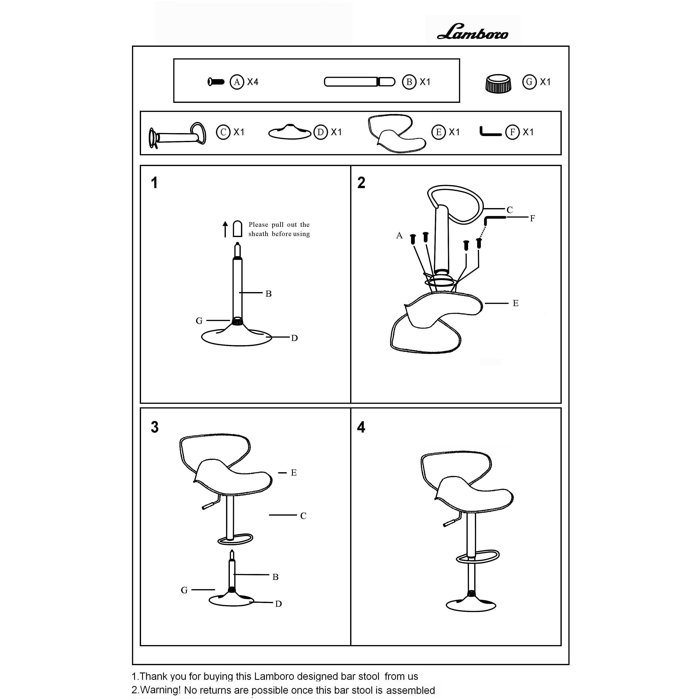Metro Lane Baudette Height Adjustable Swivel Bar Stool & Reviews